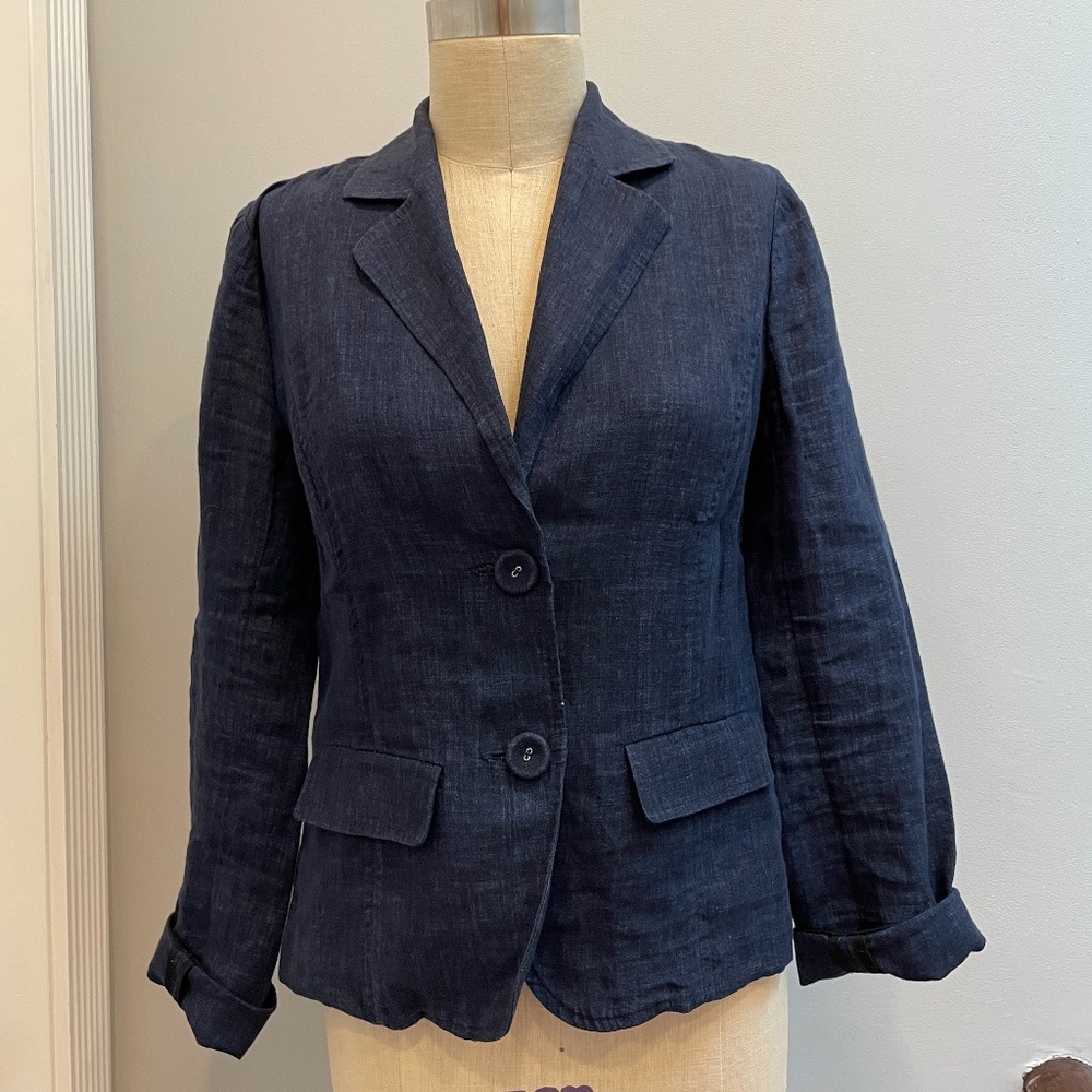 Navy Linen Nuthatch Blazer